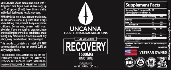 1500mg Isolate Recovery Tincture