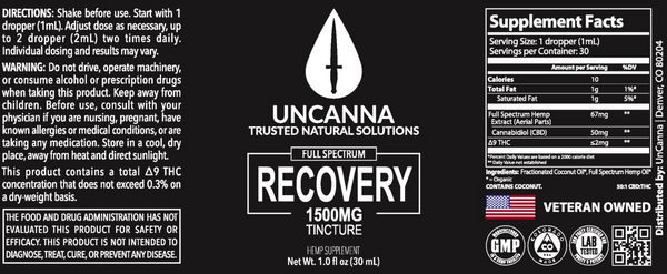 1500mg Full Spectrum Recovery Tincture